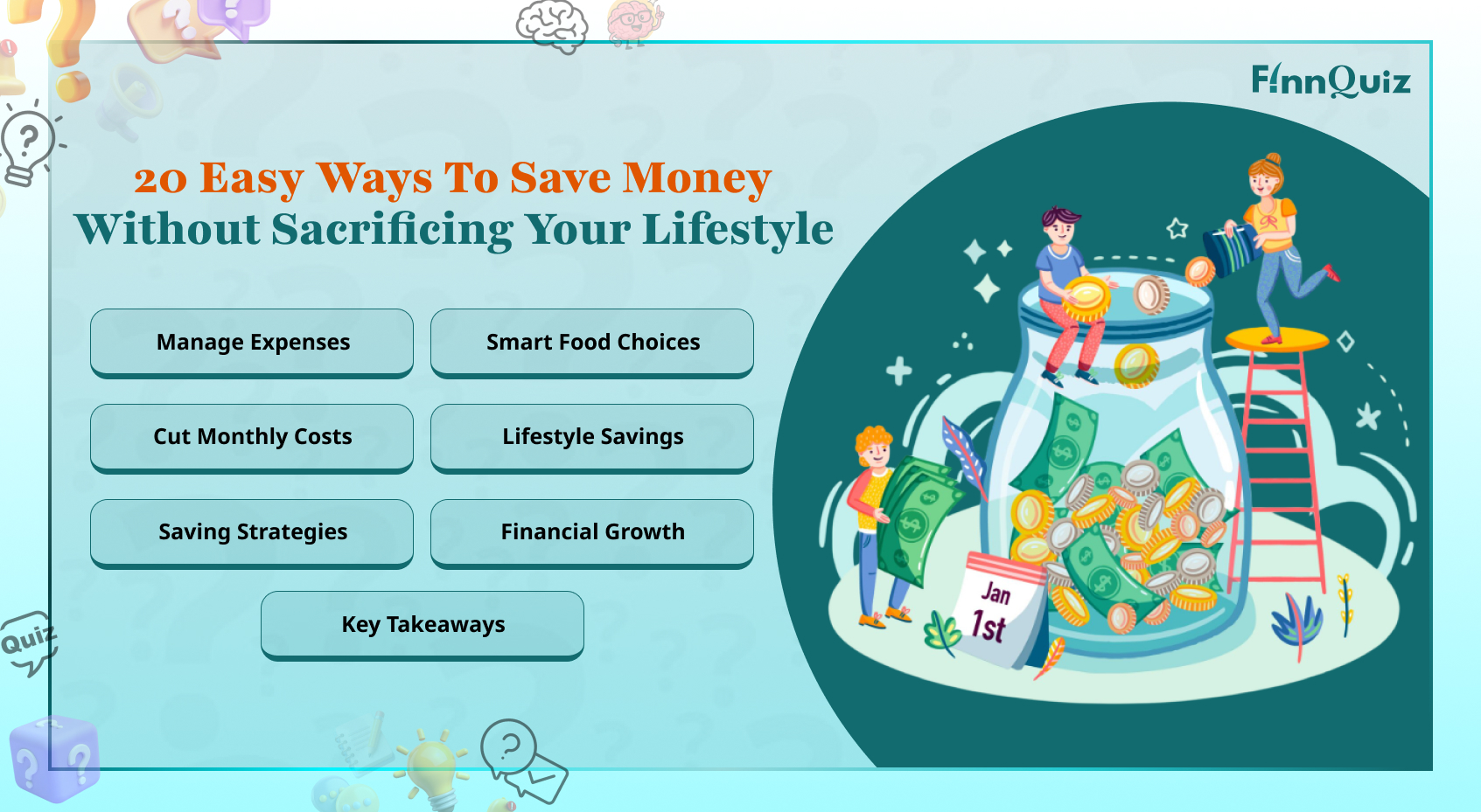 Illustration of smart money-saving habits that maintain a comfortable lifestyle