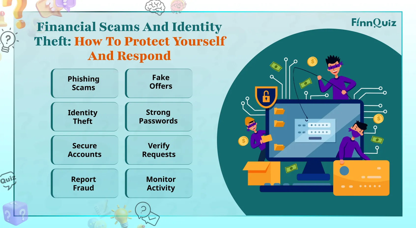 Person checking account security on a laptop with warning signs and a shield icon