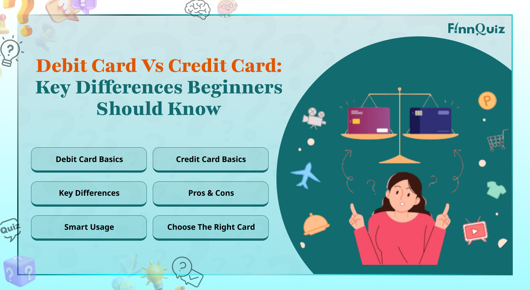 Illustration for Debit Card vs Credit Card: Key Differences Beginners Should Know