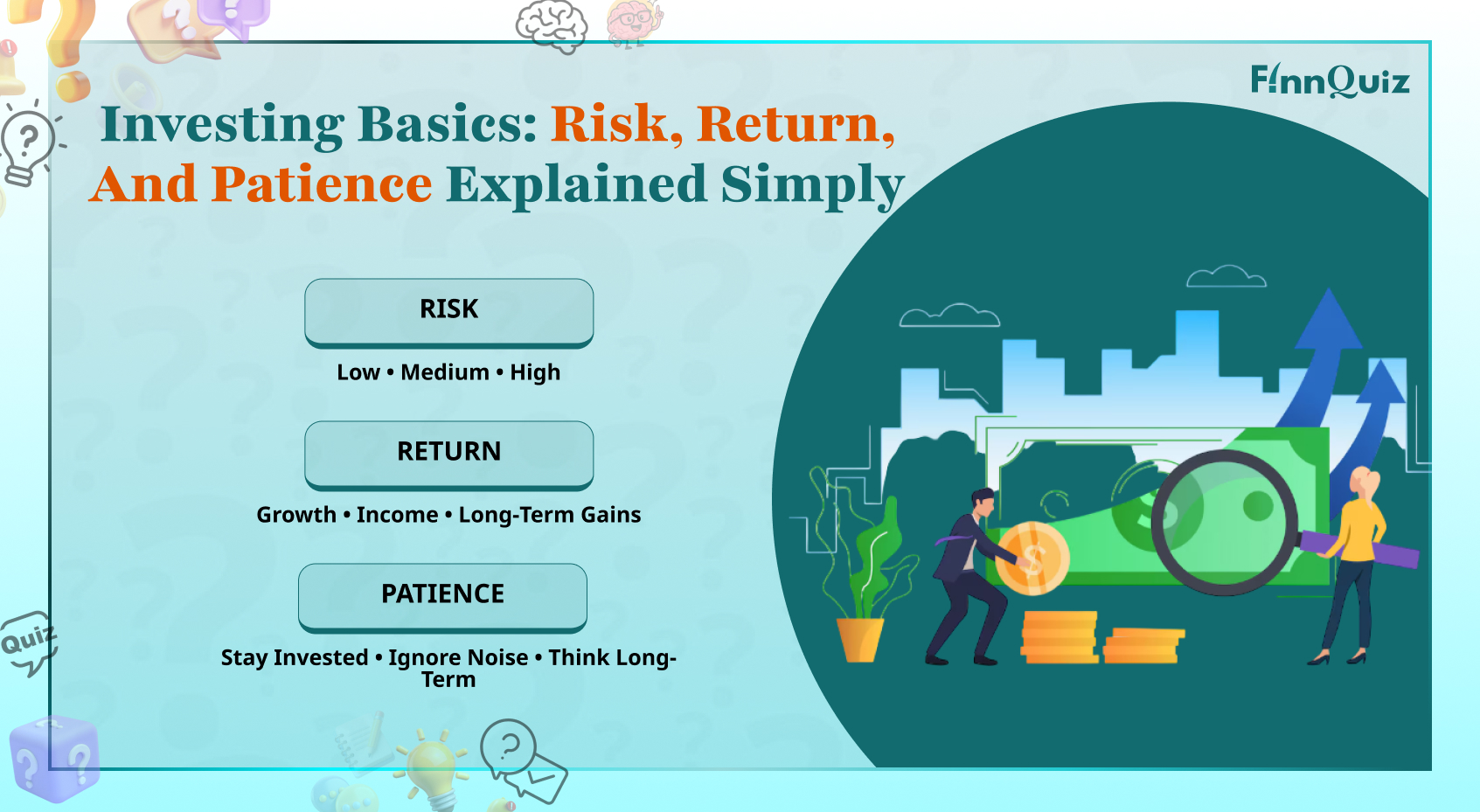 Illustration for Investing Basics: Risk, Return, and Patience Explained Simply